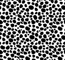 Seamless monochromatic pattern made of rounded shapes, ovals and circles