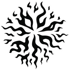 Flames Focus Abstract Stencil