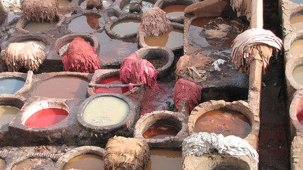 Morocco; the old tannery in Fez