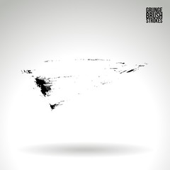 Black brush stroke and texture. Grunge vector abstract hand - painted element. Underline and border design.