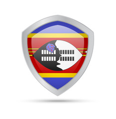 Shield with Eswatini flag on white background.
