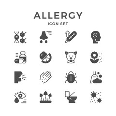 Set icons of allergy - obrazy, fototapety, plakaty