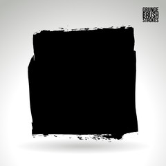 Obraz premium Black brush stroke and texture. Grunge vector abstract hand - painted element. Underline and border design.