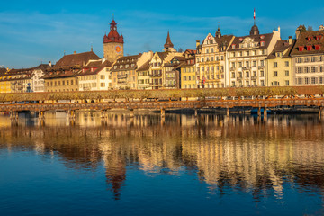 Fototapeta na wymiar Lucerne (Luzern), the largest city in Central Switzerland