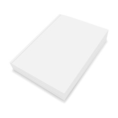 Vector realistic image (mock-up, layout) of blank soft cover book, lying on the surface, view in perspective. Isolated on white. The image was created using gradient mesh. Vector EPS 10.