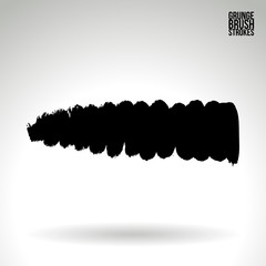 Black brush stroke and texture. Grunge vector abstract hand - painted element. Underline and border design.