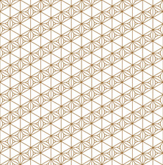 Seamless traditional Japanese geometric ornament .Golden color lines.