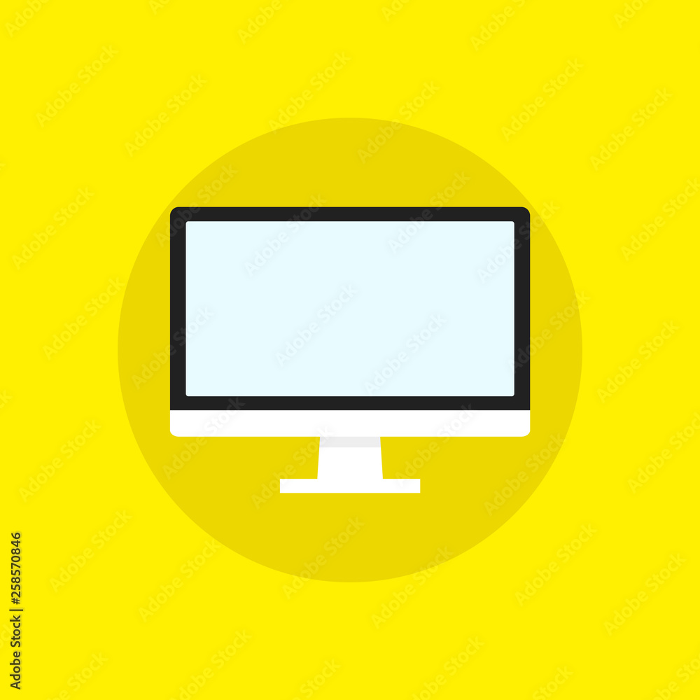Poster vector flat computer monitor, tv display isolated. vector eps10