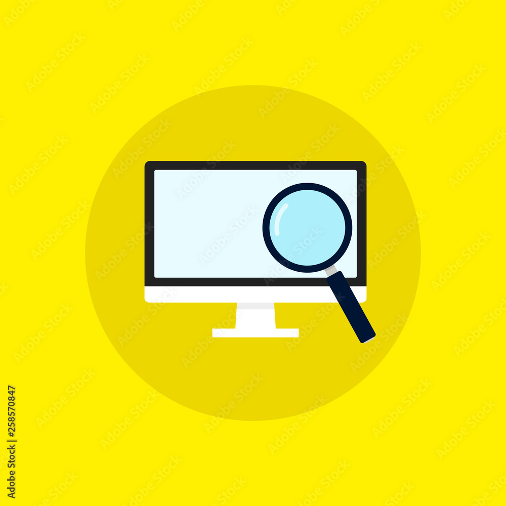Poster vector flat computer monitor, tv display isolated. vector eps10