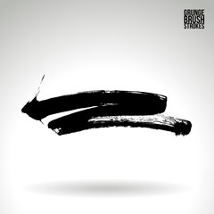 Black brush stroke and texture. Grunge vector abstract hand - painted element. Underline and border design.