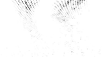 Halftone gradient pattern. Abstract halftone dots background. Monochrome dots pattern. Vector halftone texture. Grunge texture. Pop Art, Comic small dots. Wave twisted dots. Template for cover, banner
