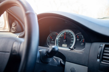 speedometer, speeding, car interior, car steering wheel