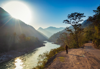 Sunrise  Sacred River Ganges flowing from ishikesh towards Haridwar © Peppygraphics