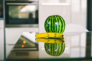Melone und Banane 