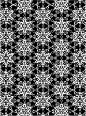 Black and white ornate geometric pattern and abstract background