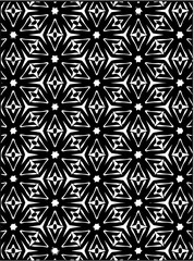 Black and white ornate geometric pattern and abstract background