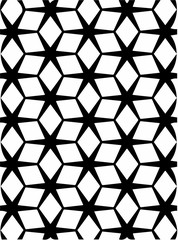 Black and white ornate geometric pattern and abstract background