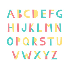 Colorful memphis alphabet. Letters collection. Modern funny typeface. Letter vector set.