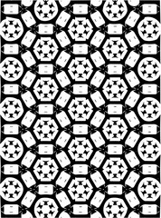 Black and white ornate geometric pattern and abstract background