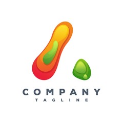 colorful letter A logo vector