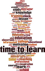 Obraz premium Time to learn word cloud