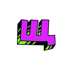 Letter in cartoon style. Vector. Bulk forms. Cyrillic, Slavonic letter. Russian font. Logo, sign.