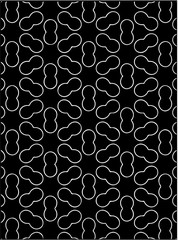 Black and white ornate geometric pattern and abstract background