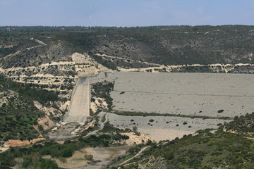 Dam in the mountains in the springtime