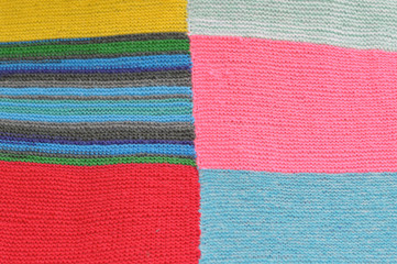 The texture of multi-colored fabric. Macro shooting.