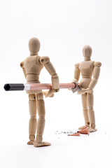 Mannequin de bois art graphique 03