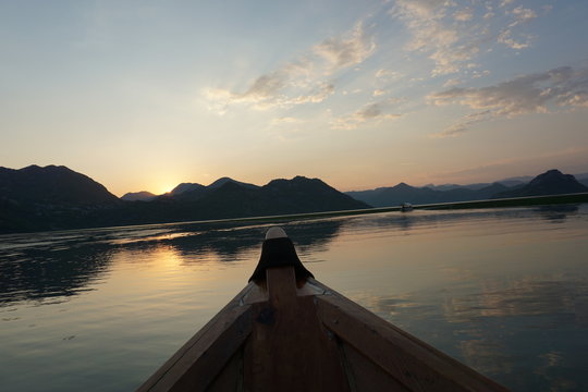 coucher de soleil sur le lac