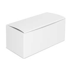 Vector realistic image (mock-up, layout) of a closed blank paper (carton) box, perspective view. The image was created using gradient mesh. Vector EPS 10.