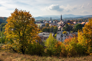 View on the Kamienna Gora at autumn in Sudety mountains, Poland - 258585084