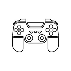 Vector illustration of the outline gamepad black and white.