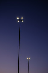 Fototapeta na wymiar Street lamp evening sky