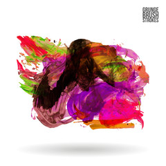 Brush stroke and texture. Grunge vector abstract hand - painted element. Underline and border design.