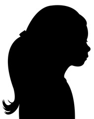 a girl head silhouette vector