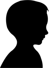 a boy head silhouette vector
