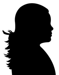 a girl head silhouette vector