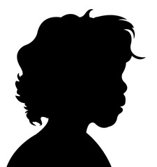 a girl head silhouette vector