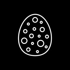 Flat line monochrome Easter egg icon for web sites and apps. Minimal simple black and white Easter egg icon. Isolated vector black Easter egg icon on white background.