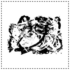 Black brush stroke and texture. Grunge vector abstract hand - painted element. Underline and border design.