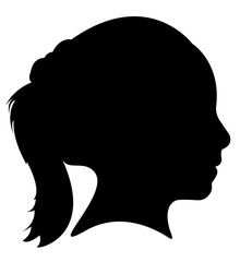 a girl head silhouette vector