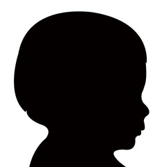 a bbay head silhouette vector