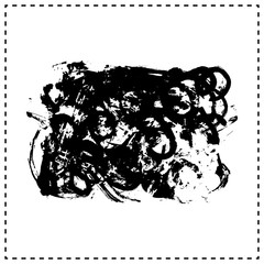 Black brush stroke and texture. Grunge vector abstract hand - painted element. Underline and border design.
