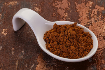 Cocoa powder in the bowl