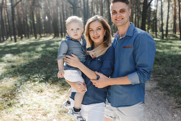 Happy family in the park