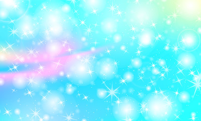 Unicorn rainbow background. Holographic sky