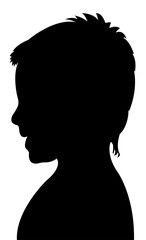 a boy head silhouette vector