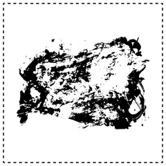 Black brush stroke and texture. Grunge vector abstract hand - painted element. Underline and border design.